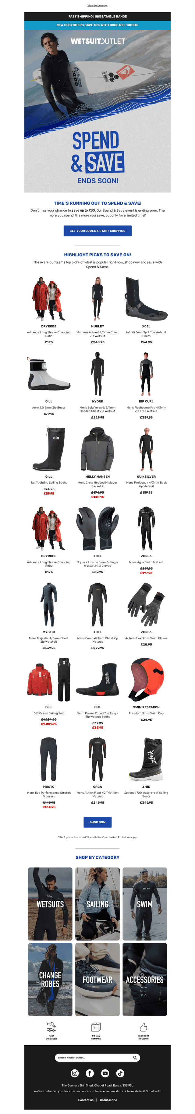 Wetsuit Outlet email from Mon, Oct 5, 2026