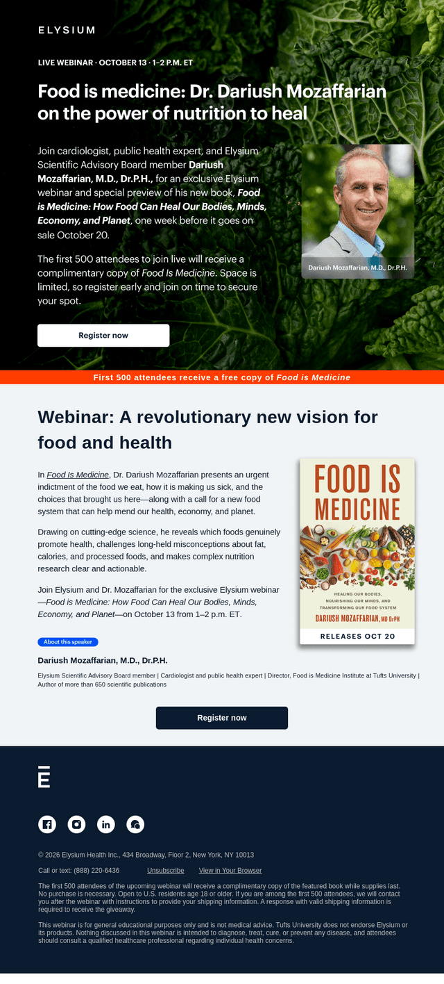 Elysium Health email from Mon, Oct 5, 2026