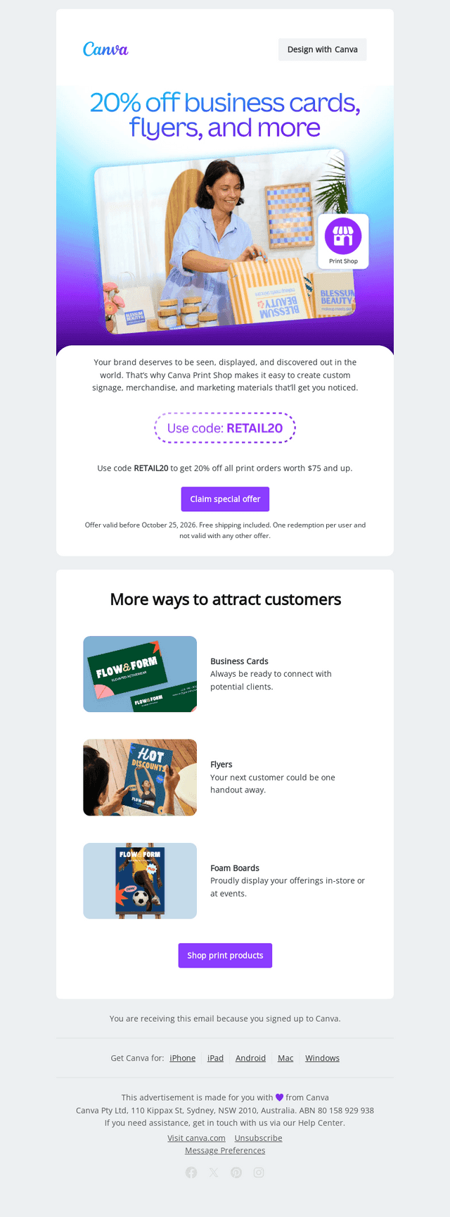 Canva email from Mon, Oct 5, 2026