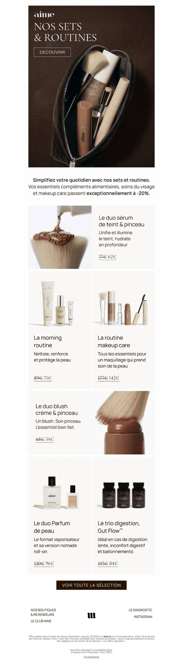 L’essentiel de votre routine à -20%