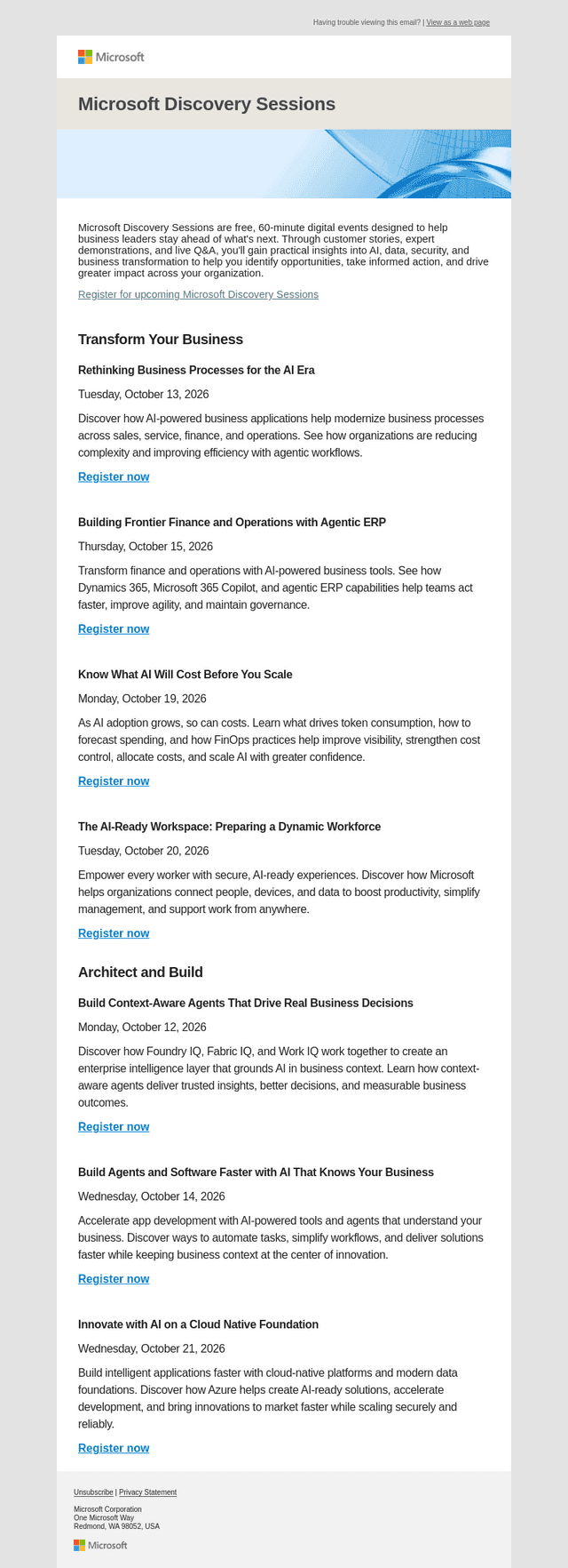 Microsoft email from Mon, Oct 5, 2026
