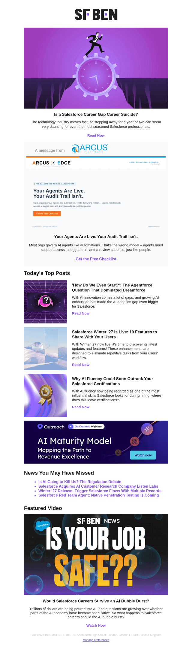 Salesforce Ben email from Mon, Oct 5, 2026