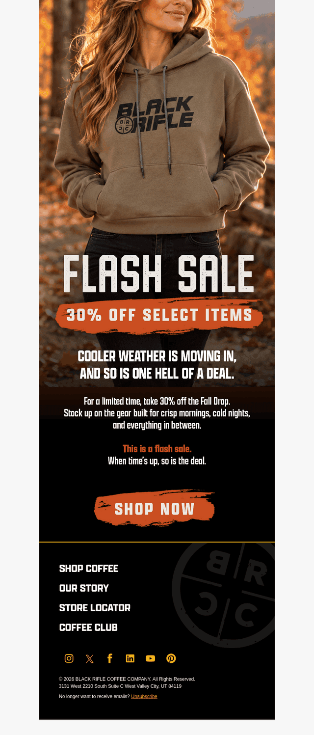 Black Rifle Coffee email from Tue, Oct 6, 2026