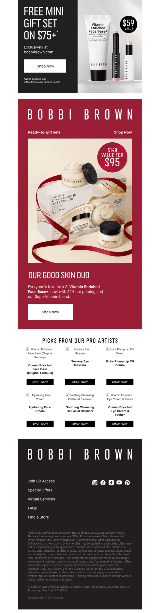 Bobbi Brown Cosmetics email from Tue, Oct 6, 2026