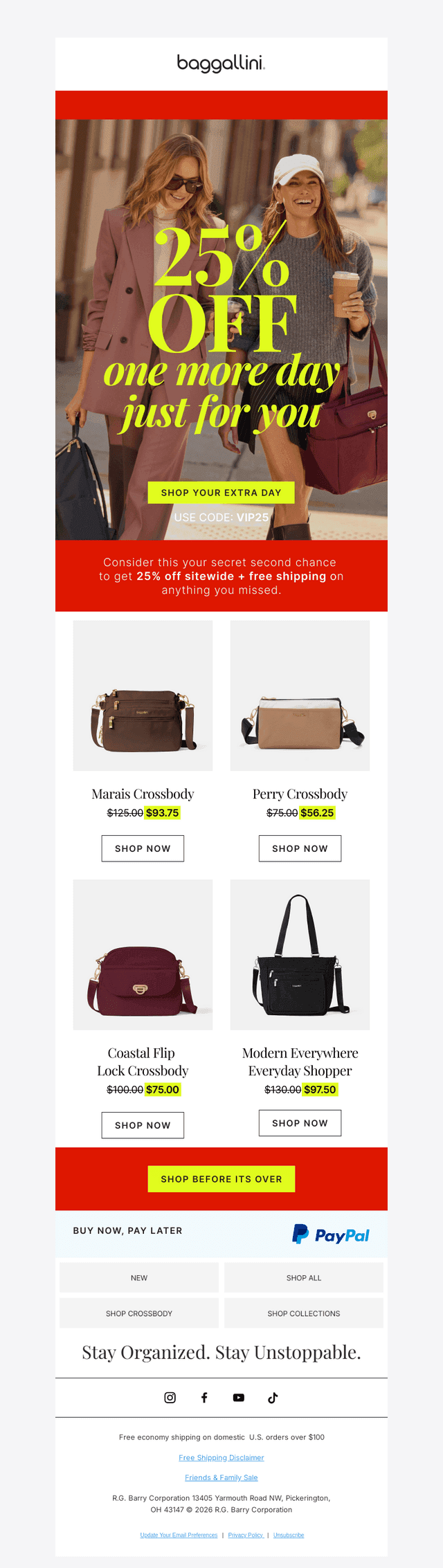 baggallini email from Tue, Oct 6, 2026