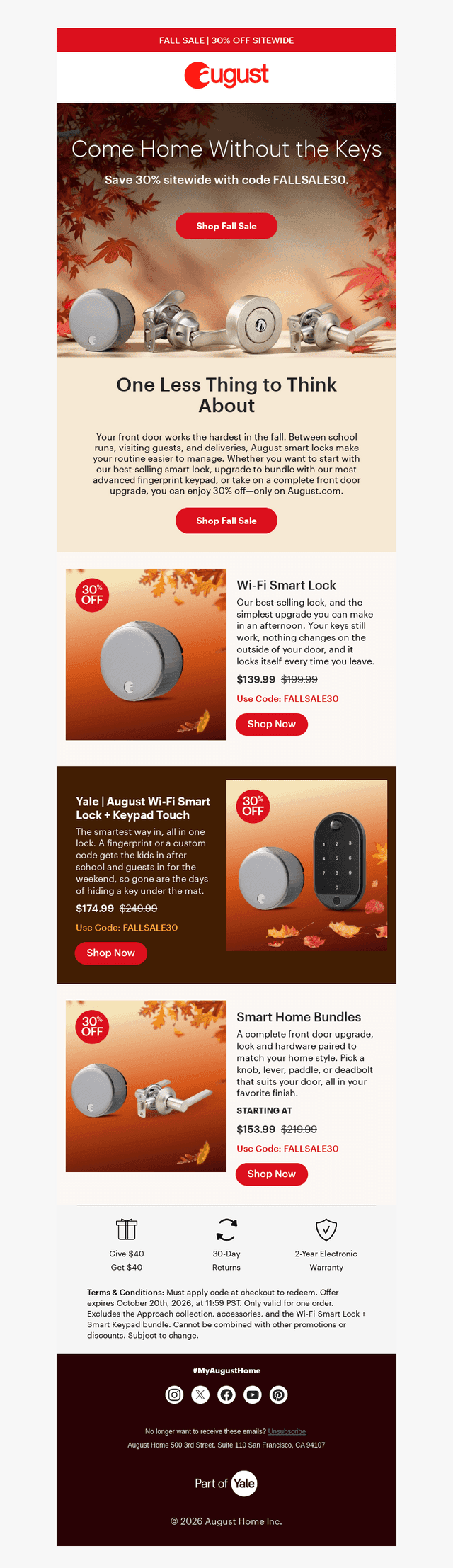 August Home email from Tue, Oct 6, 2026