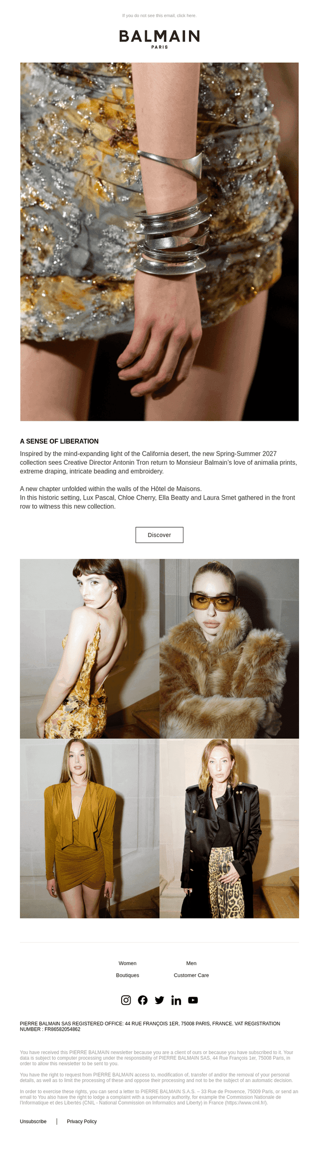 Balmain Paris email from Tue, Oct 6, 2026