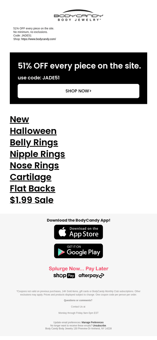 BodyCandy email from Tue, Oct 6, 2026