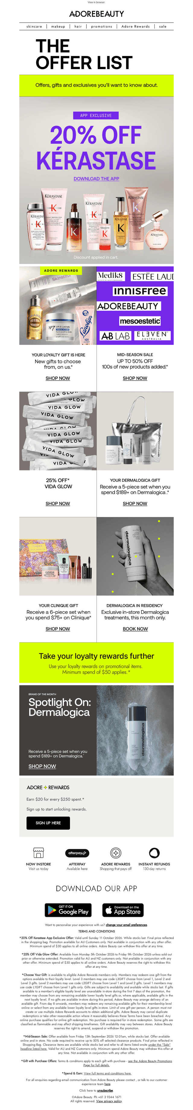 Adore Beauty email from Wed, Oct 7, 2026