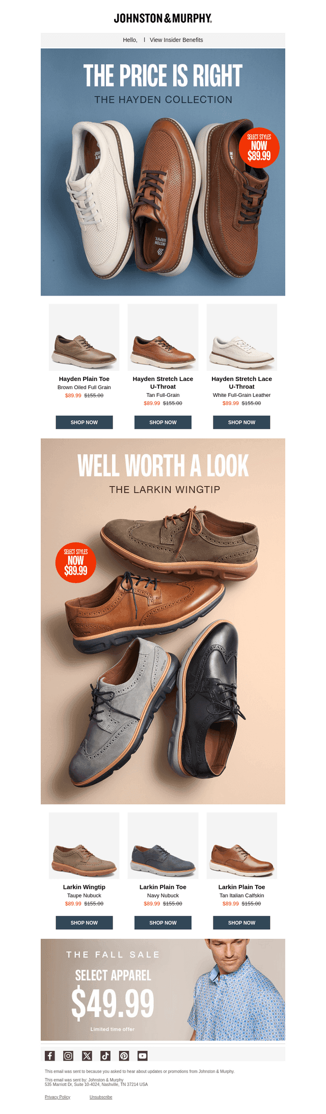Worth a Look: Select Styles $89.99