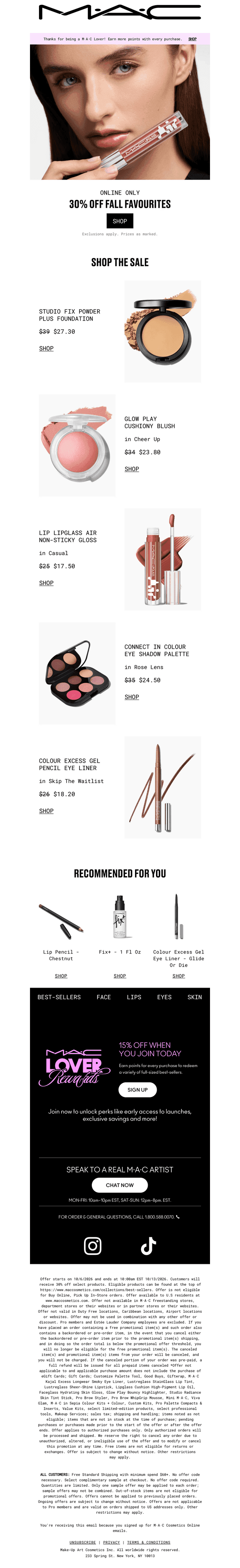 MAC Cosmetics email from Wed, Oct 7, 2026