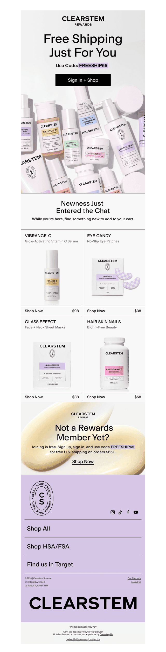 CLEARSTEM Skincare email from Wed, Oct 7, 2026