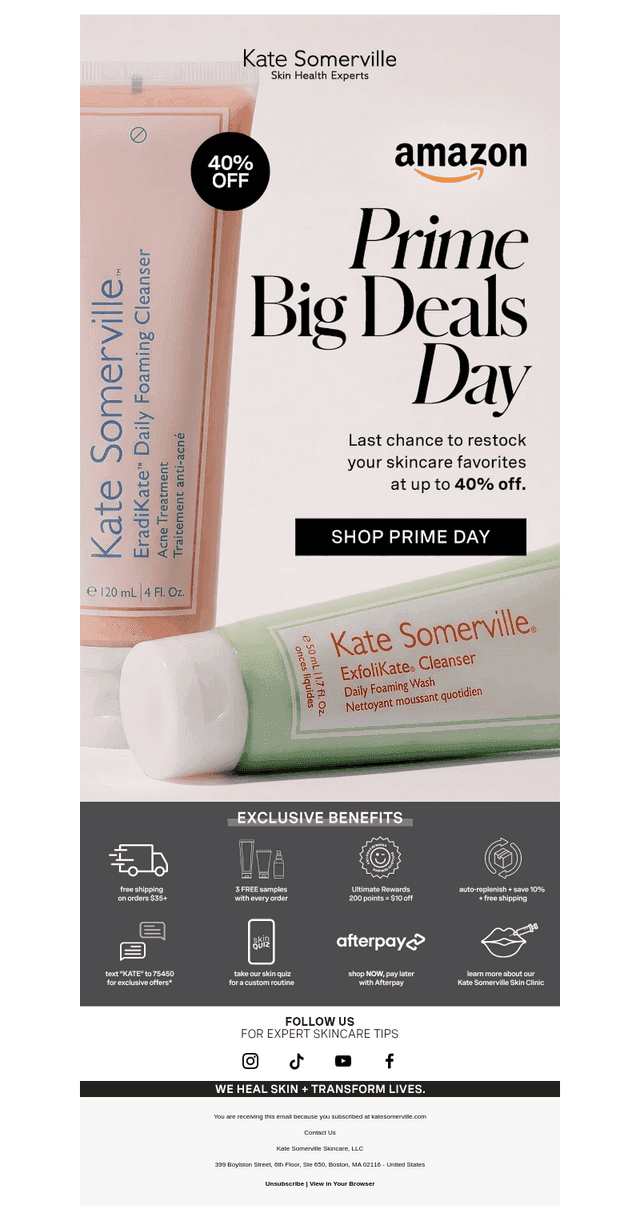Kate Somerville Skincare email from Wed, Oct 7, 2026
