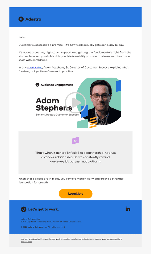 Upland Software email from Wed, Oct 7, 2026
