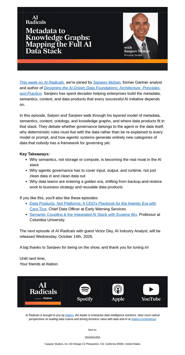 Alation email from Wed, Oct 7, 2026
