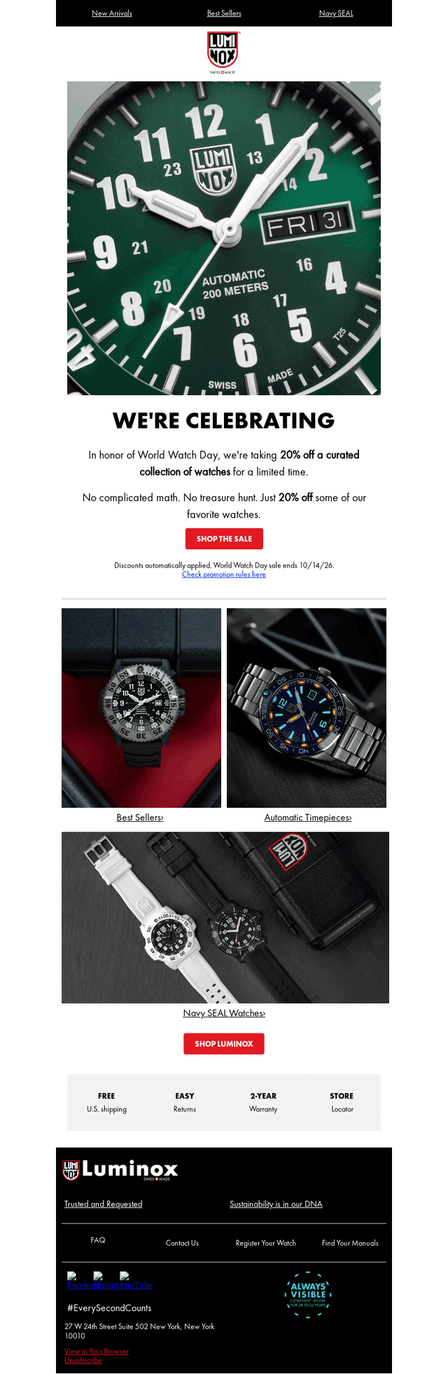 Luminox email from Wed, Oct 7, 2026