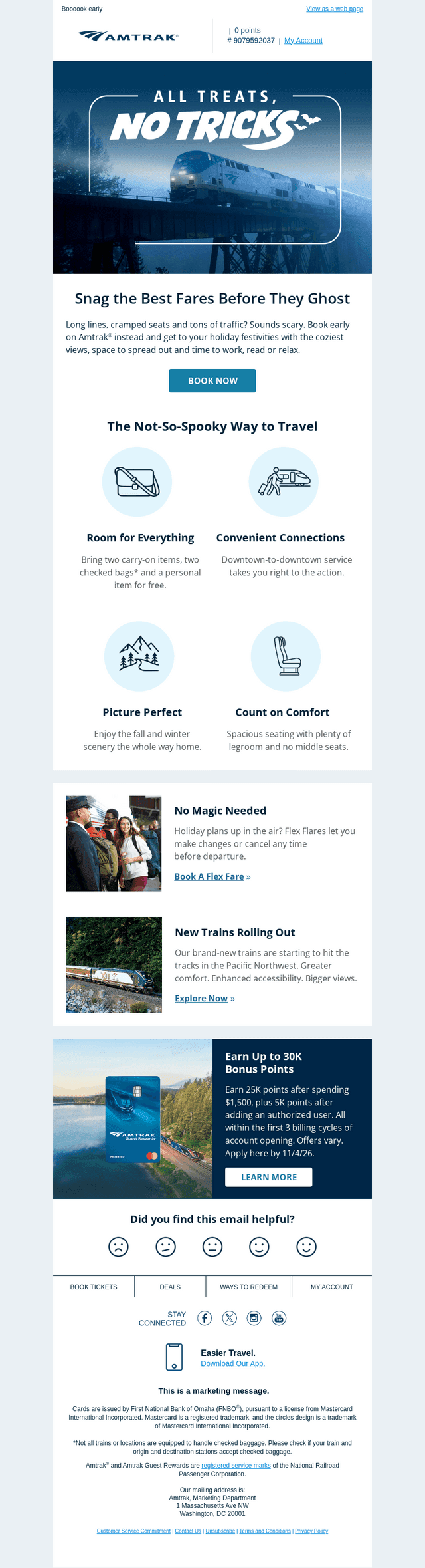 Amtrak email from Wed, Oct 7, 2026