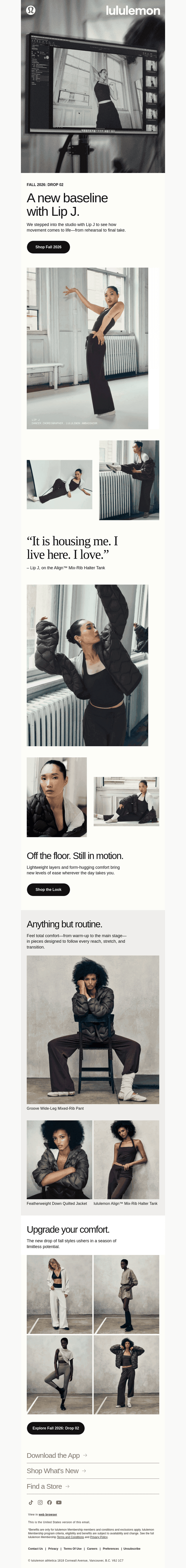 lululemon email from Wed, Oct 7, 2026