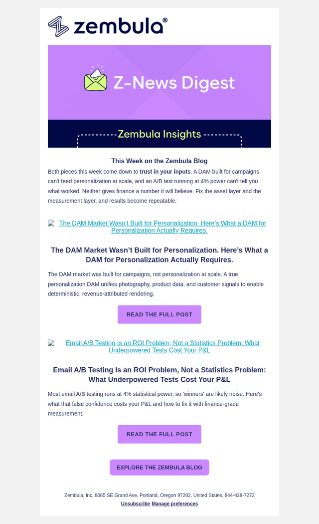 Zembula email from Wed, Oct 7, 2026