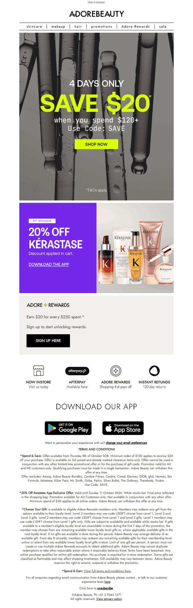 Adore Beauty email from Thu, Oct 8, 2026