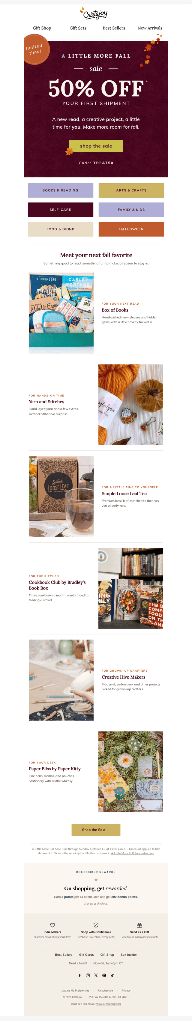 Cratejoy email from Thu, Oct 8, 2026