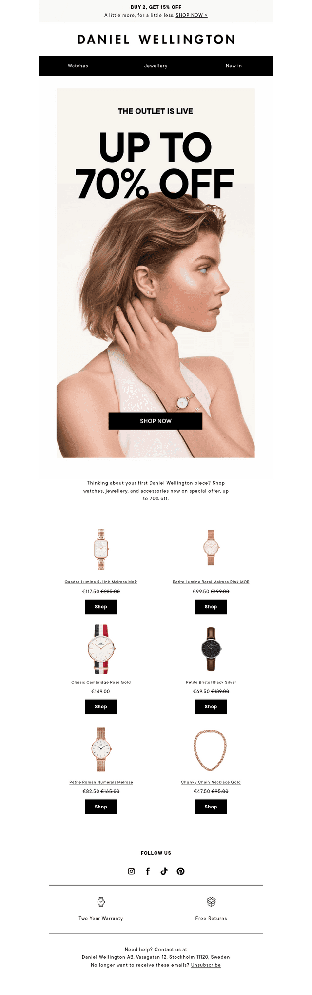 Up to 70% off selected styles