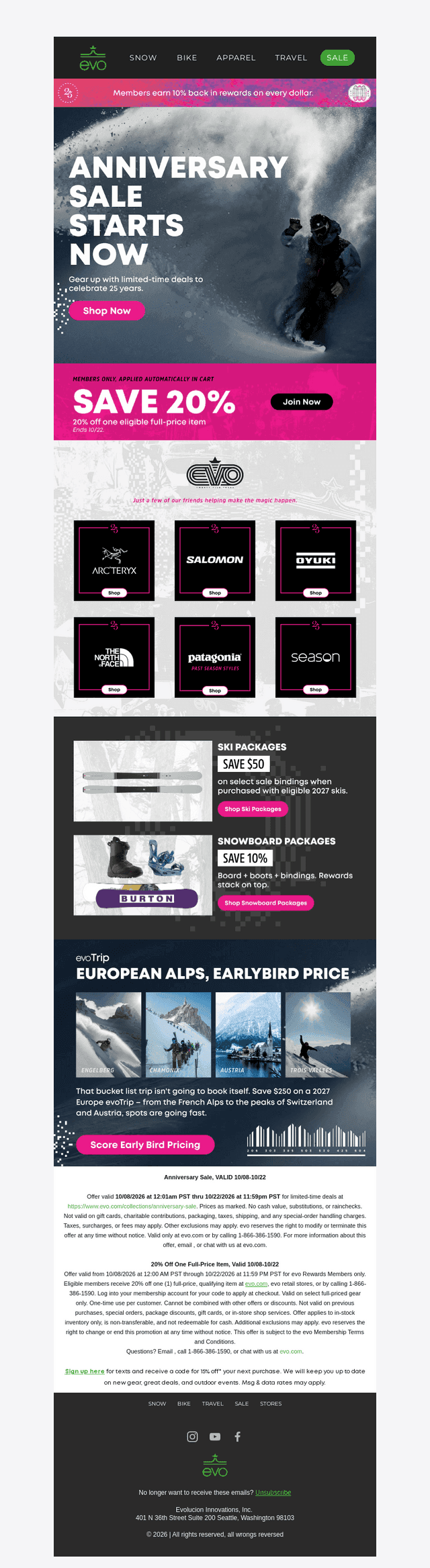 evo email from Thu, Oct 8, 2026