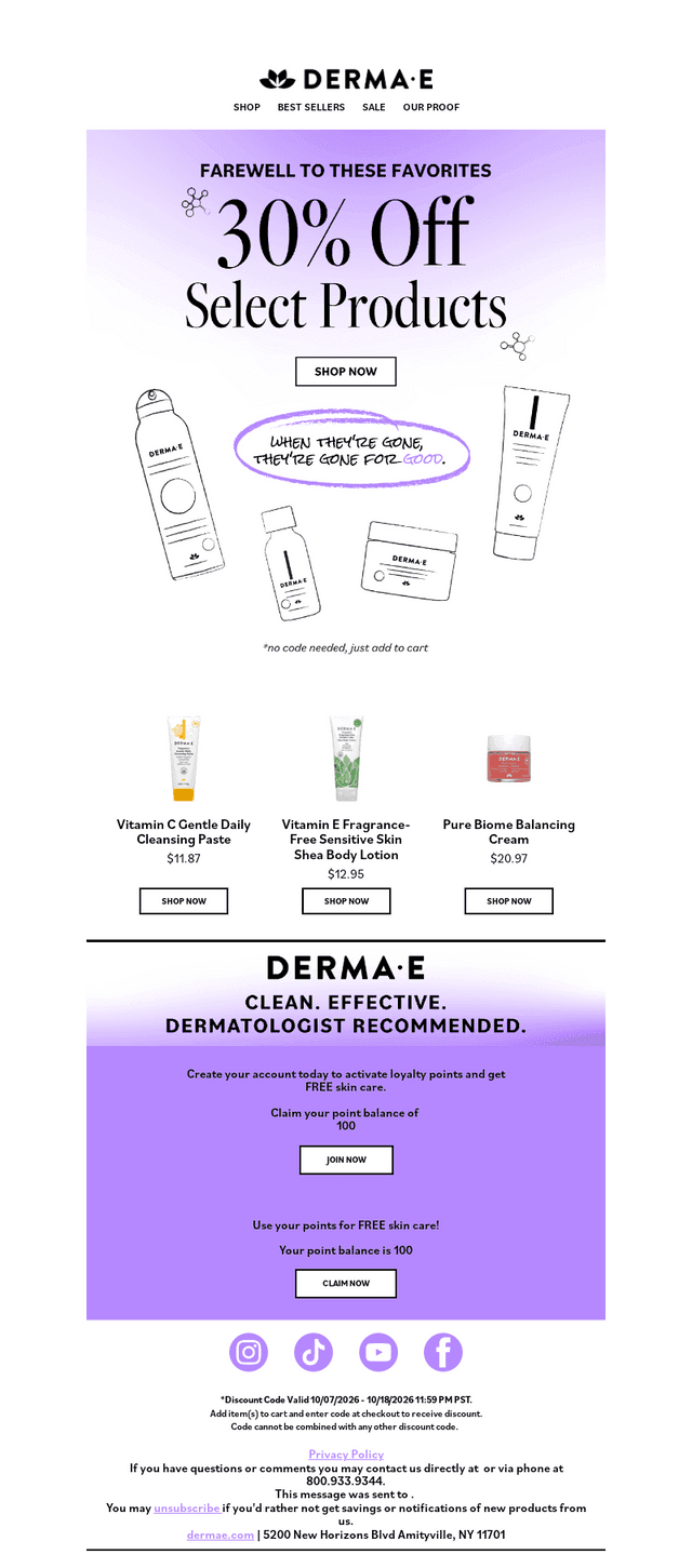 Derma E email from Thu, Oct 8, 2026