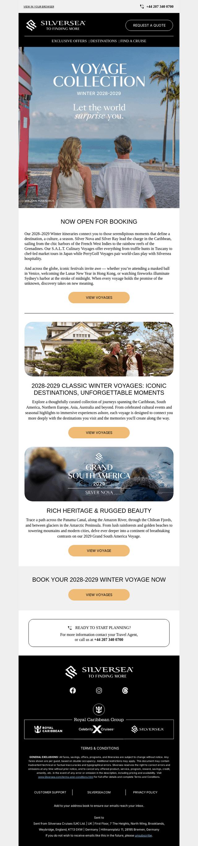 Silversea Cruises email from Thu, Oct 8, 2026