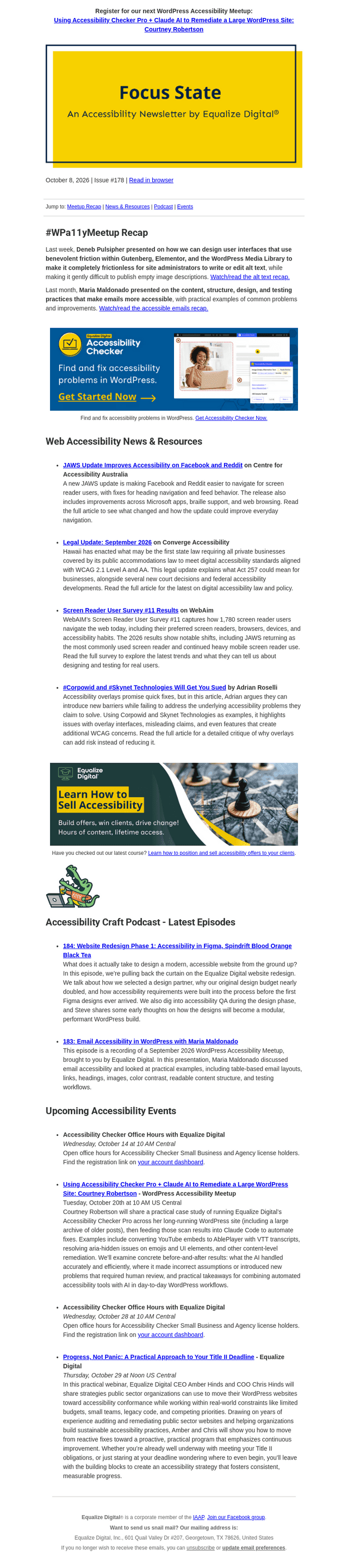 Equalize Digital email from Thu, Oct 8, 2026