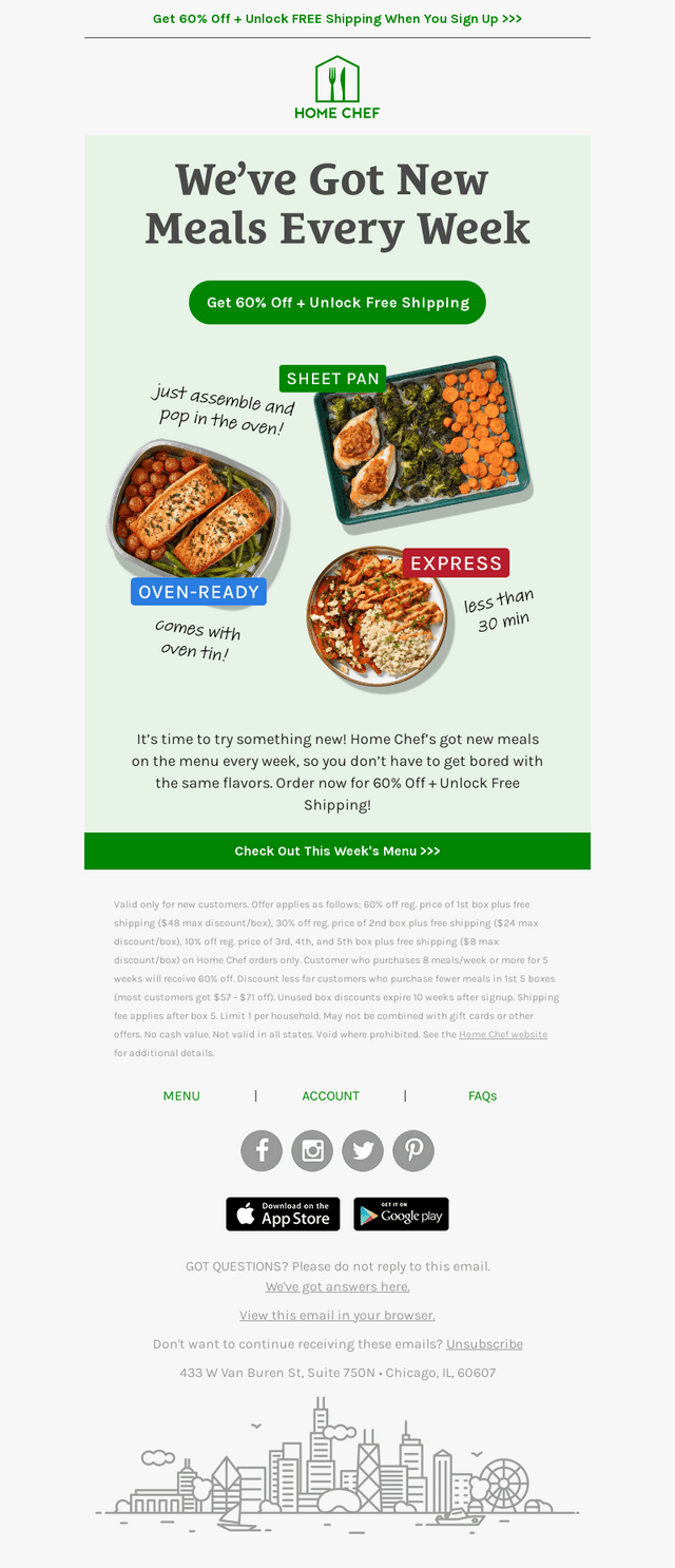 Home Chef email from Thu, Oct 8, 2026