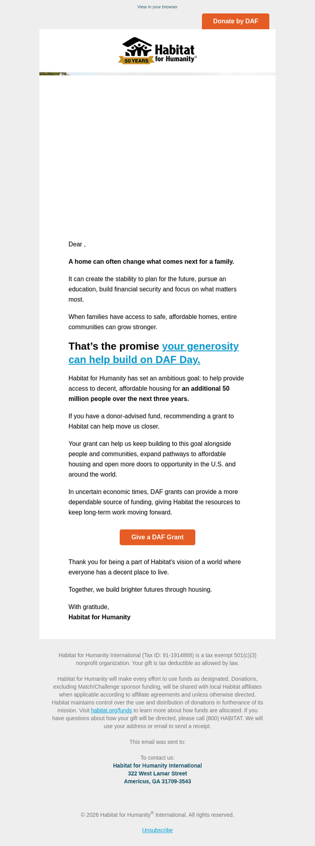 Habitat email from Thu, Oct 8, 2026