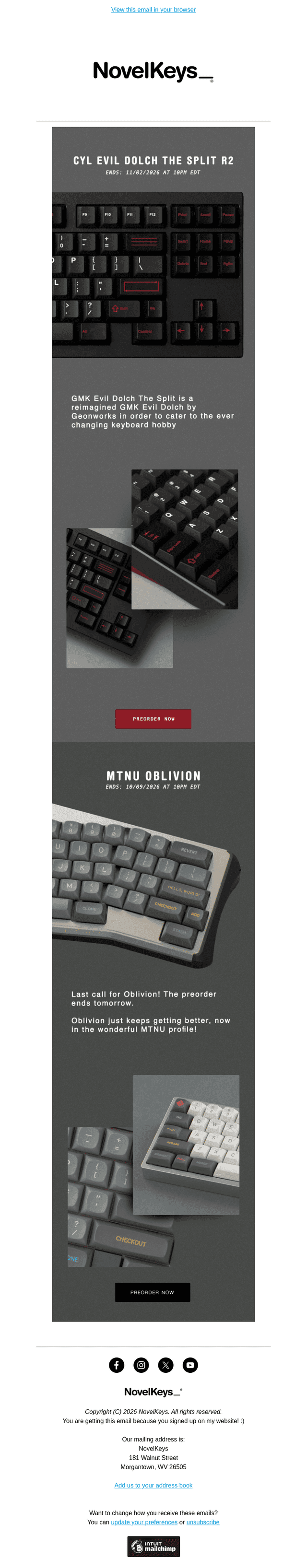 Last Call for MTNU Oblivion. Also, Hello Evil Dolch The Split R2
