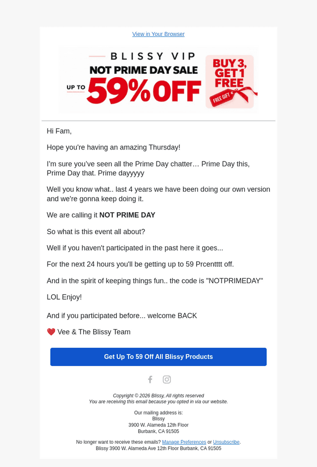 Bliss email from Thu, Oct 8, 2026