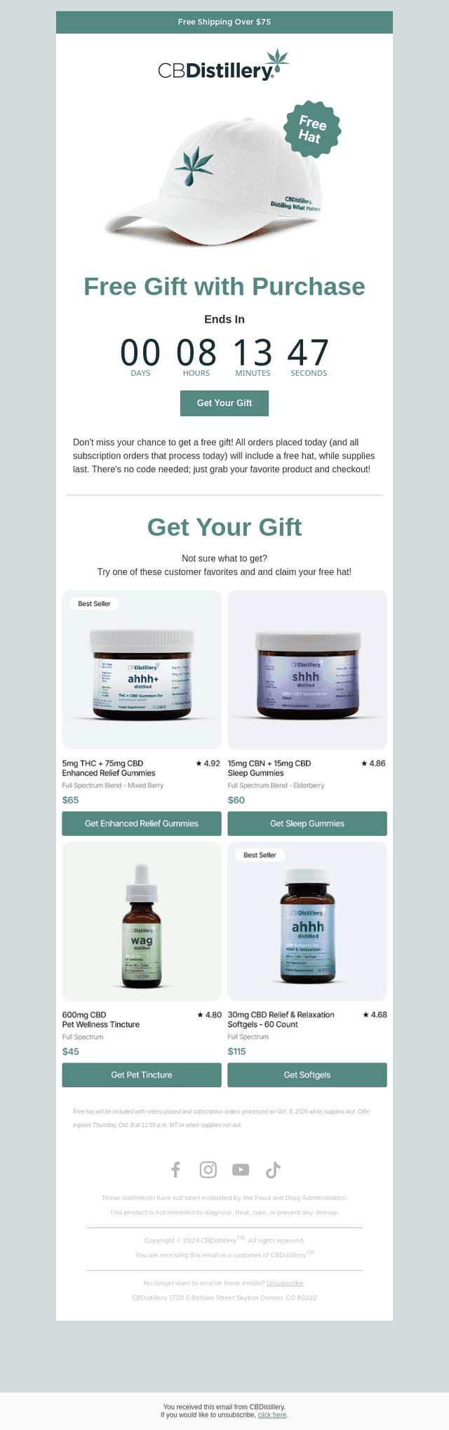 Free gift with purchase ends tonight!