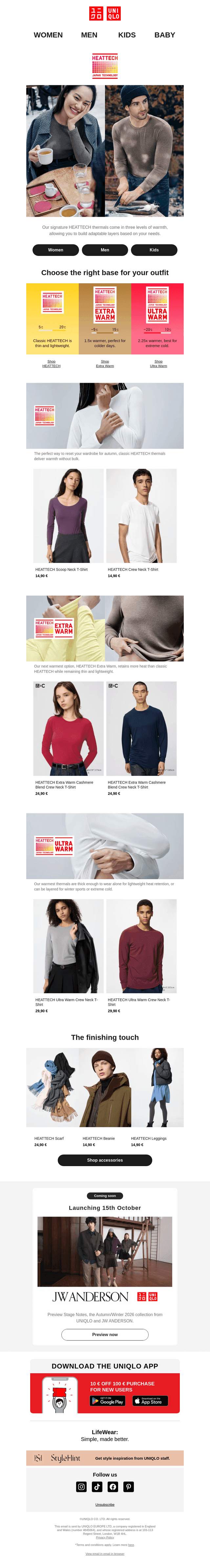 UNIQLO email from Fri, Oct 9, 2026