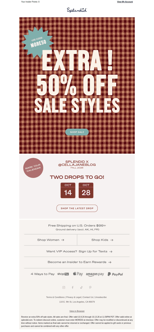 Starts Now: Extra 50% OFF Sale Styles