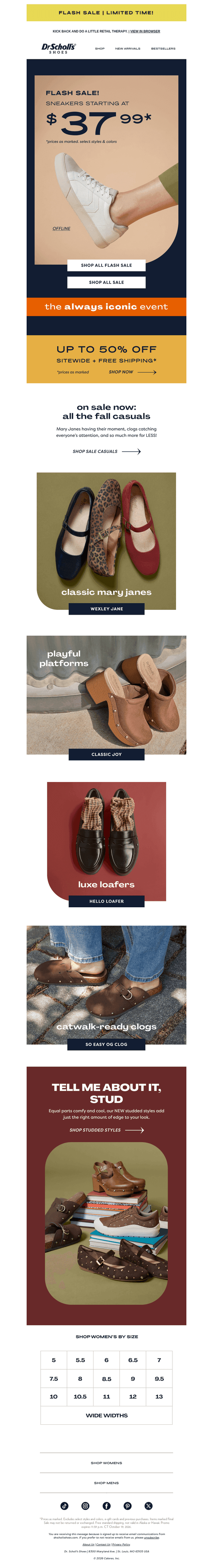 Dr. Scholls Shoes email from Fri, Oct 9, 2026