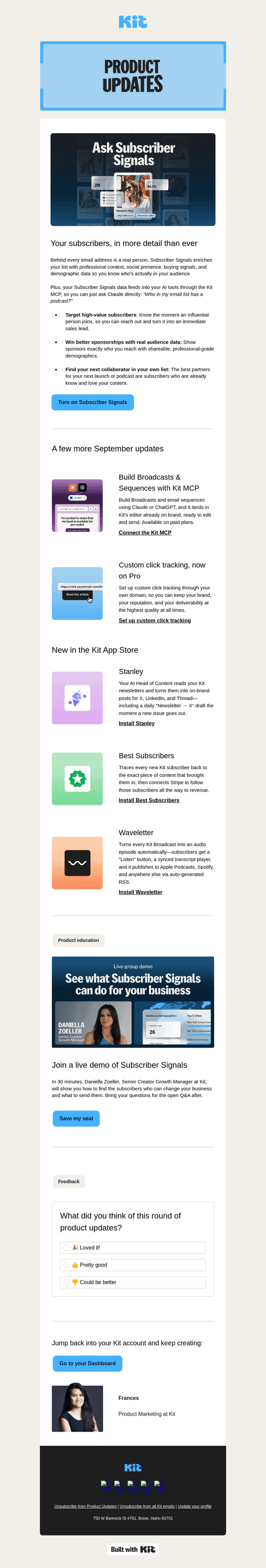 ConvertKit email from Fri, Oct 9, 2026