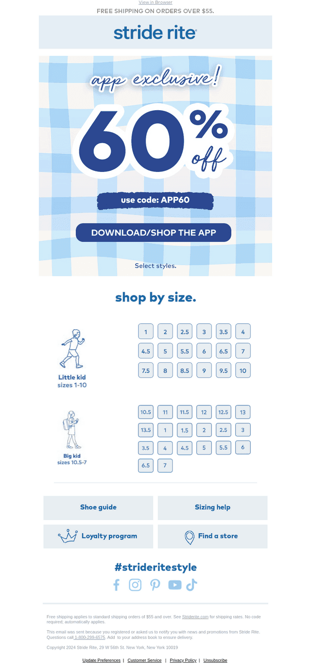 Stride Rite email from Fri, Oct 9, 2026