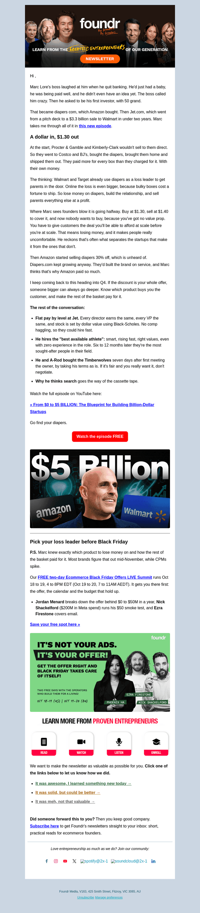Foundr email from Fri, Oct 9, 2026