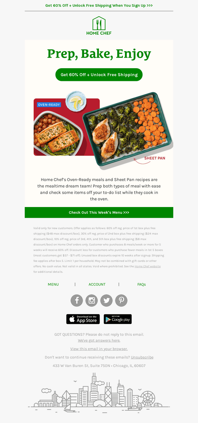 Home Chef email from Fri, Oct 9, 2026