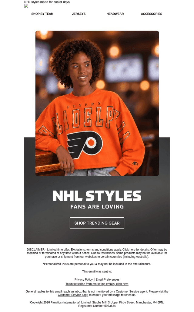 NHL email from Fri, Oct 9, 2026