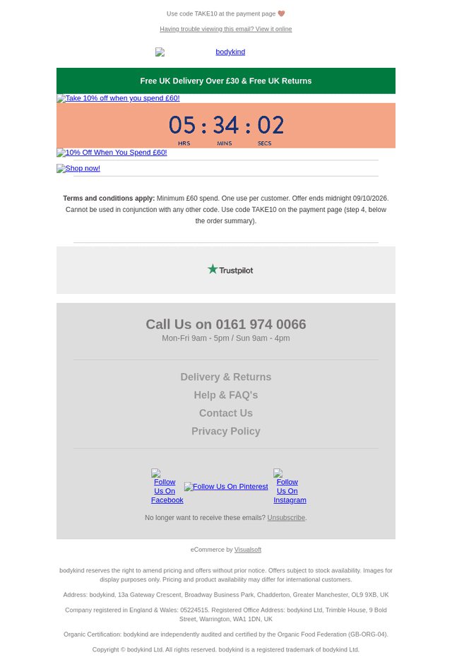 bodykind email from Fri, Oct 9, 2026