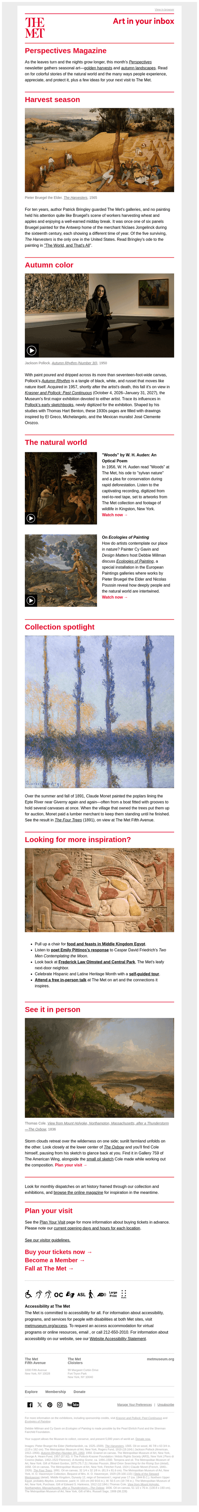 The Metropolitan Museum of Art email from Fri, Oct 9, 2026