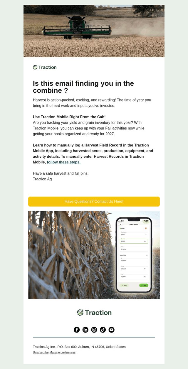 Use Traction Mobile Right From the Cab!