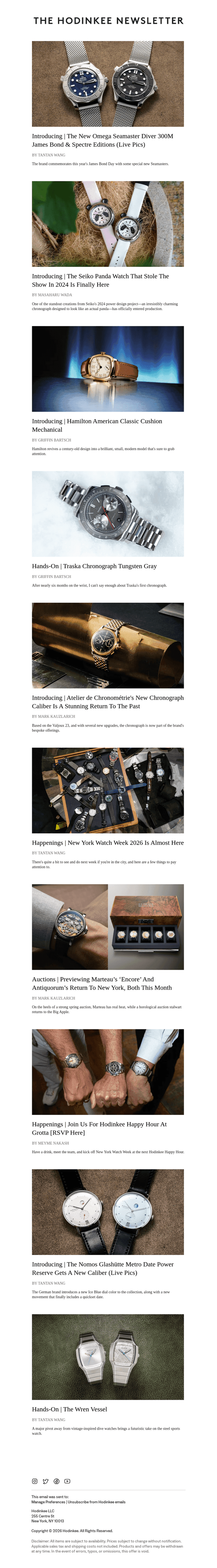 Hodinkee Weekly | 10/09/2026