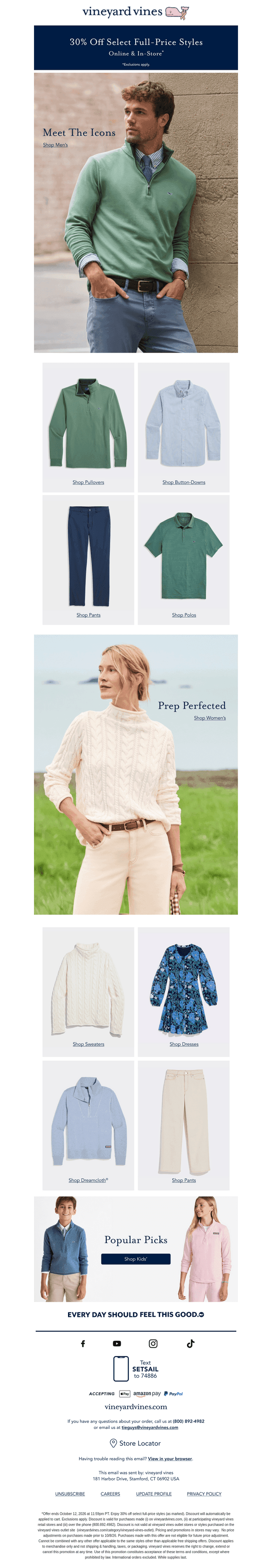 Vineyard Vines email from Fri, Oct 9, 2026