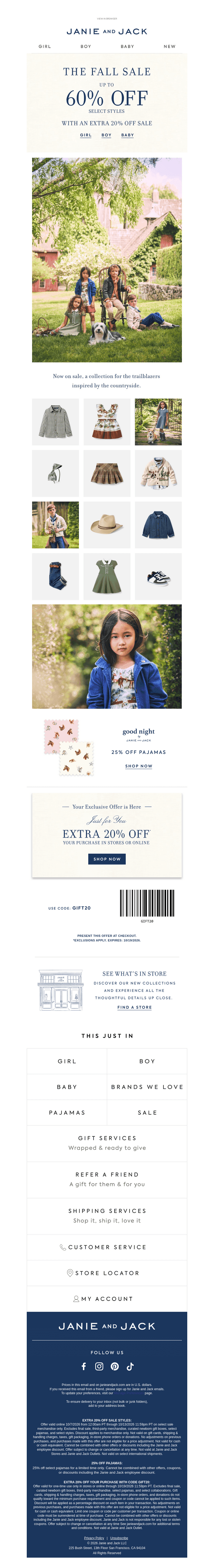Janie and Jack email from Sat, Oct 10, 2026
