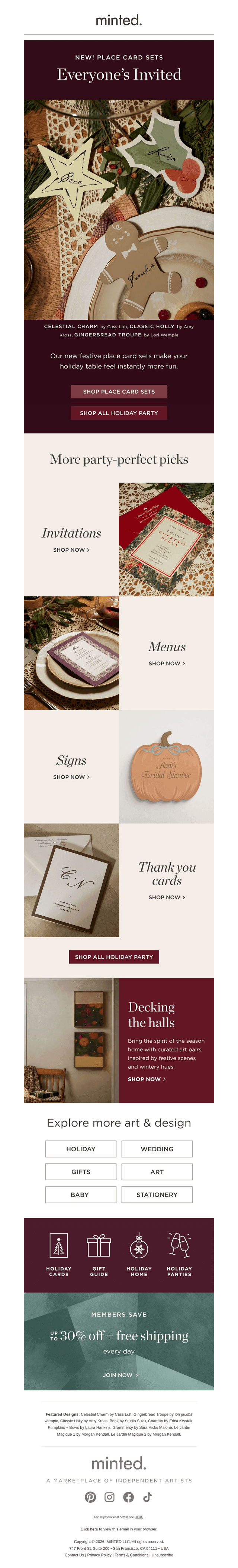 New! Place cards for festive fêtes